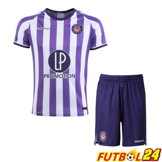 Camisetas De Futbol Toulouse Ninos Primera Púrpura Blanco 2023/2024