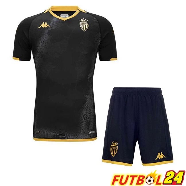 Camisetas De Futbol AS Monaco Ninos Segunda Negro 2023/2024