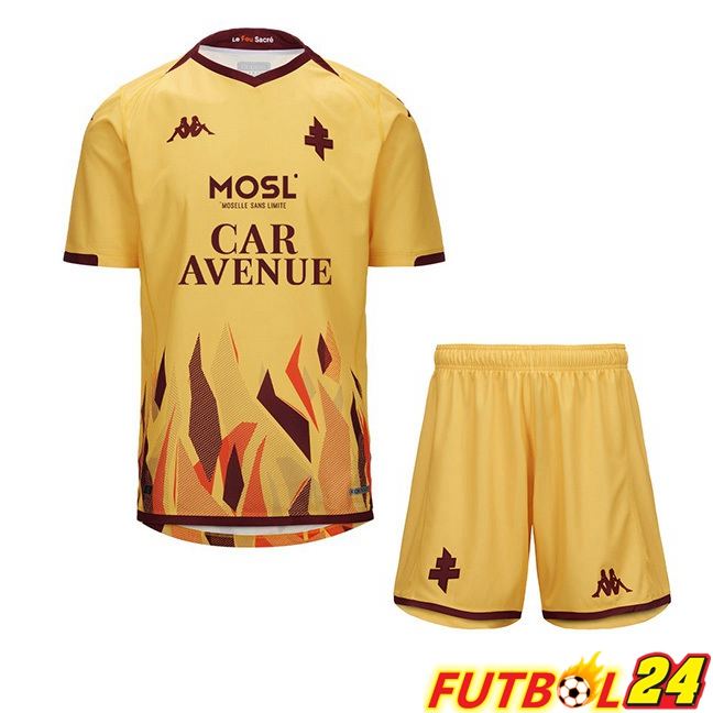 Camisetas De Futbol FC Metz Ninos Segunda Amarillo 2023/2024
