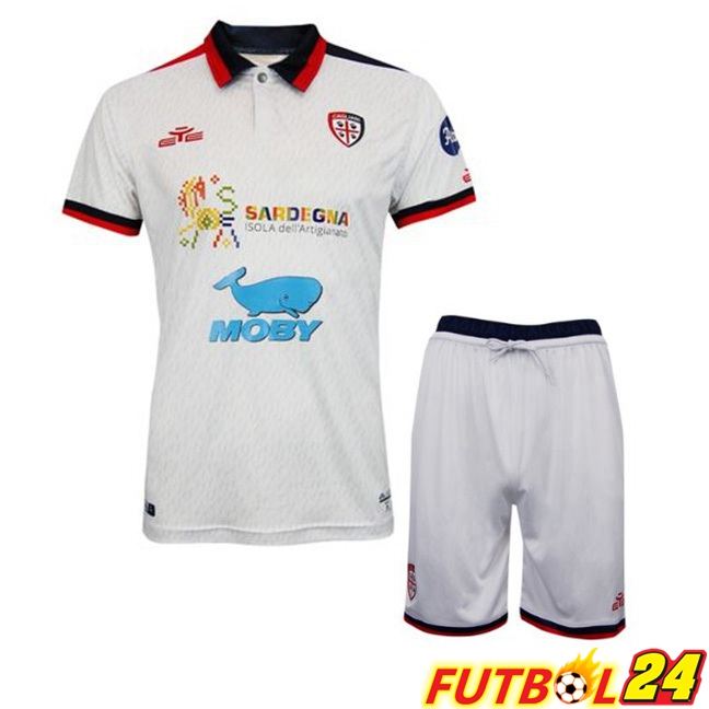 Camisetas De Futbol Cagliari Calcio Ninos Segunda Blanco 2023/2024
