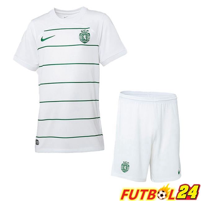 Camisetas De Futbol Sporting CP Ninos Segunda Blanco 2023/2024
