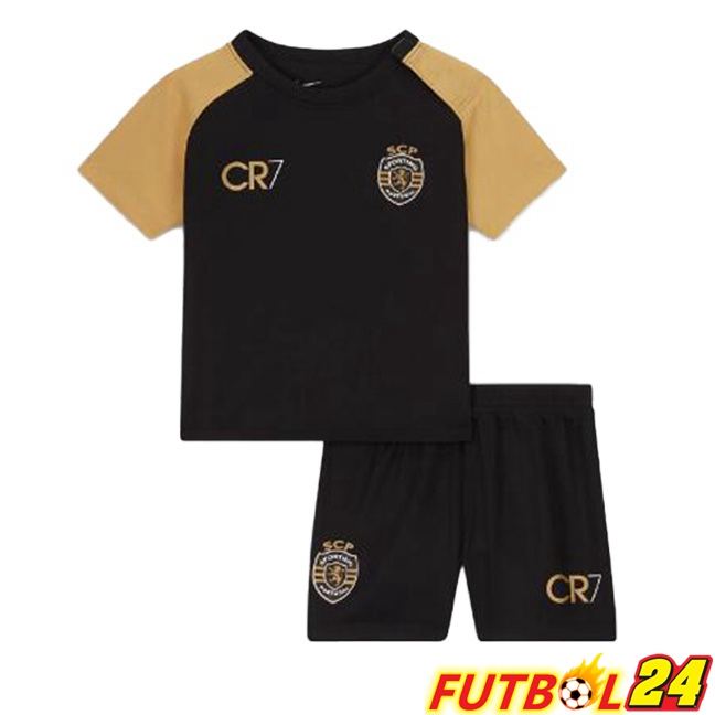 Camisetas De Futbol Sporting CP Ninos Tercera Negro 2023/2024