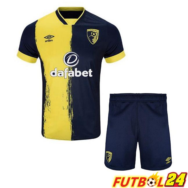 Camisetas De Futbol AFC Bournemouth Ninos Tercera Amarillo Azul 2023/2024