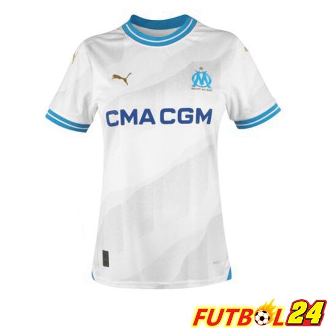 Camisetas De Futbol Marsella OM Mujer Primera Blanco 2023/2024