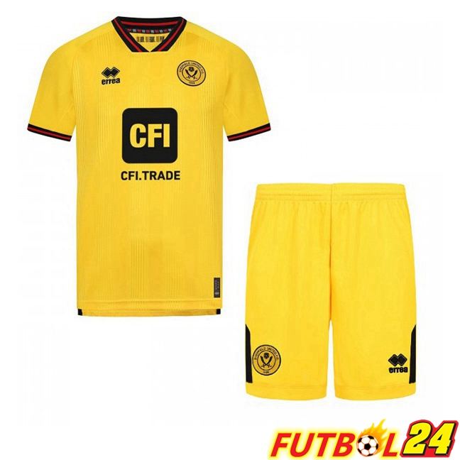 Camisetas De Futbol Sheffield United Ninos Segunda Amarillo 2023/2024
