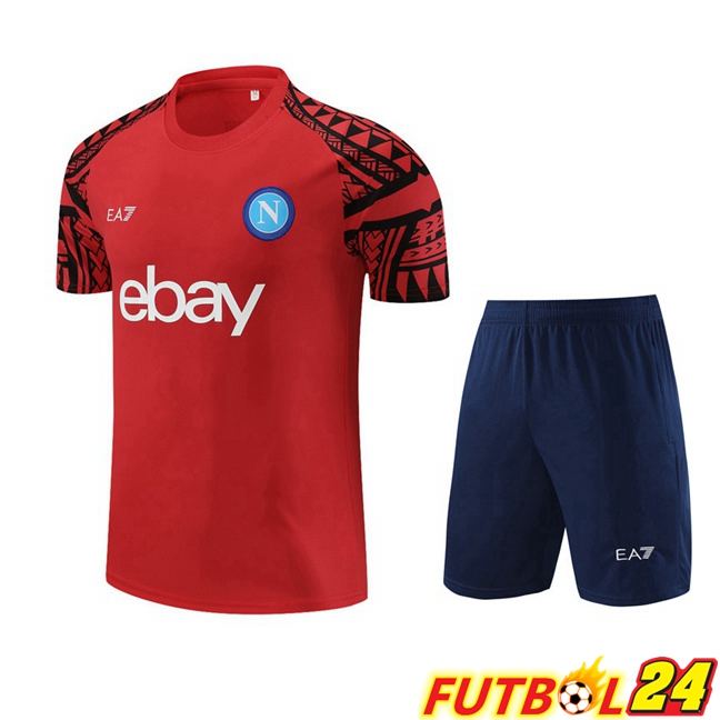 Camiseta Entrenamiento SSC Napoli + Cortos Rojo 2023/2024