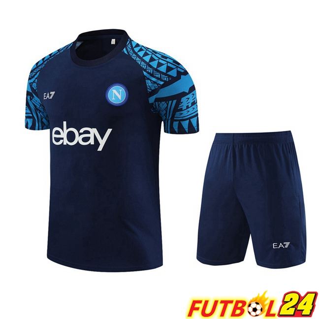 Camiseta Entrenamiento SSC Napoli + Cortos Azul Real 2023/2024