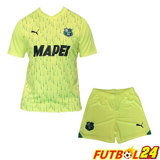 Camisetas De Futbol US Sassuolo Ninos Tercera Verde Amarillo 2023/2024