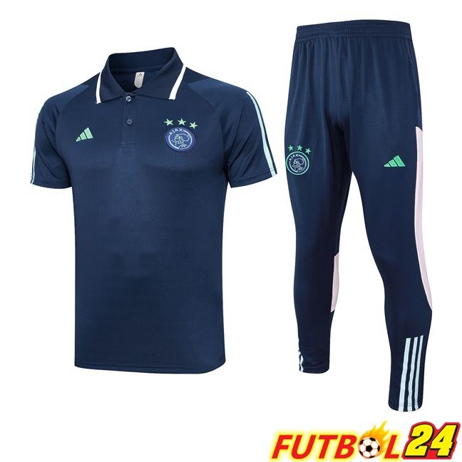 Camiseta Polo AFC Ajax + Pantalones Azul Real 2023/2024