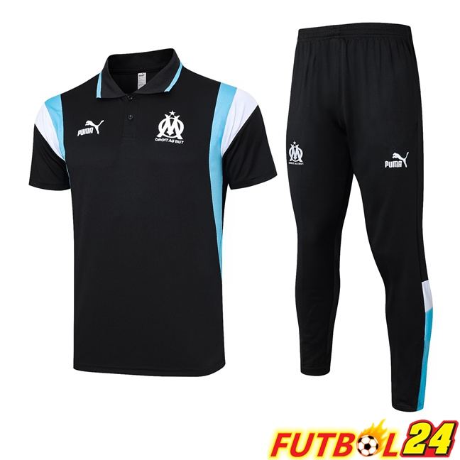 Camiseta Polo Marsella OM + Pantalones Negro 2023/2024
