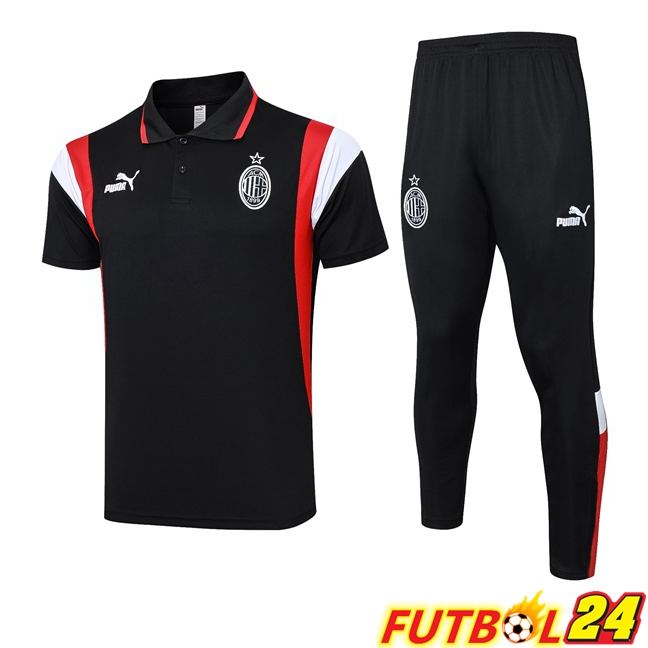 Camiseta Polo AC Milan + Pantalones Negro 2023/2024