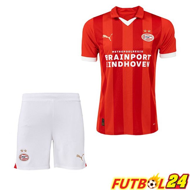 Camisetas De Futbol PSV Eindhoven Ninos Primera Rojo 2023/2024