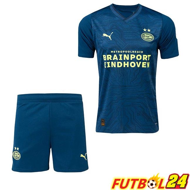 Camisetas De Futbol PSV Eindhoven Ninos Tercera Blau Royal 2023/2024