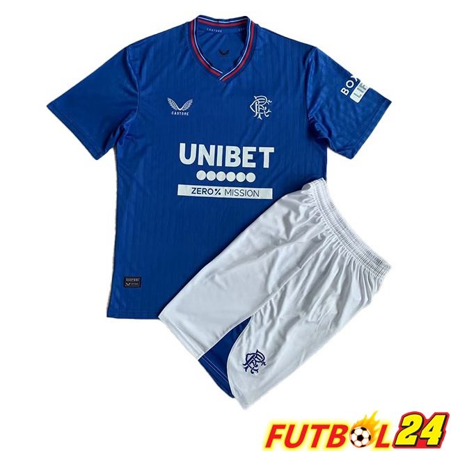 Camisetas De Futbol Rangers FC Ninos Primera Blaue 2023/2024