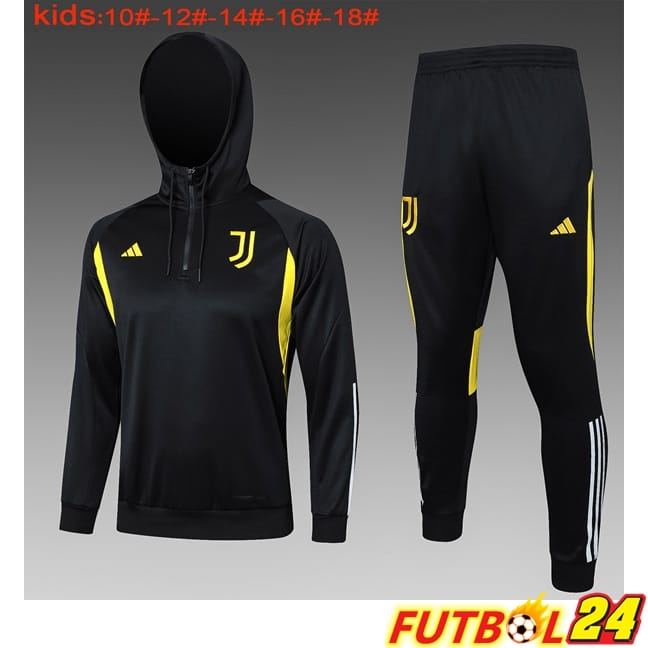 Chaqueta Con Capucha Chandal Juventus Ninos Negro 2024/2025