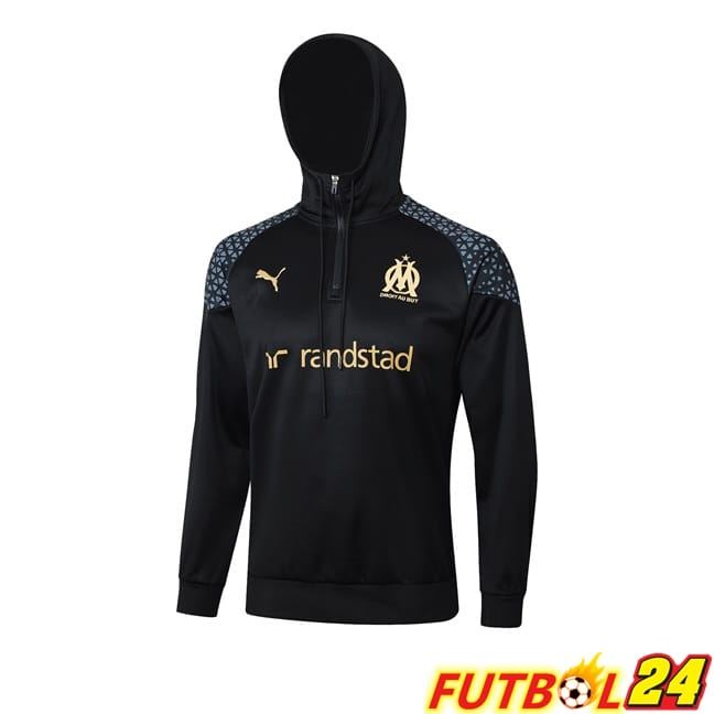 Sudadera Con Capucha Marsella OM Negro 2024/2025