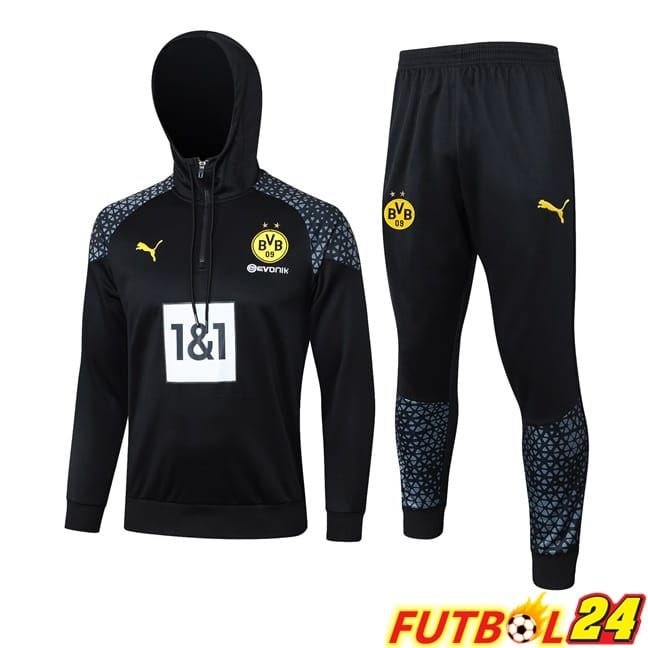 Chandal Futbol - Sudadera Con Capucha Dortmund BVB Negro 2024/2025