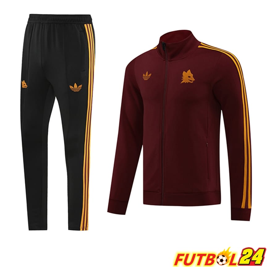 Chandal Equipos De Futbol - Chaqueta AS Roma Rojo/Amarillo/Negro 2024/2025