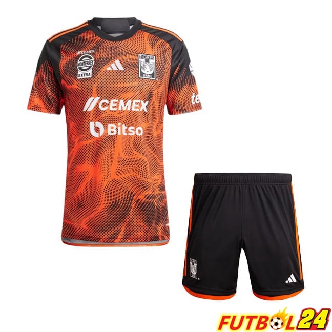 Camisetas De Futbol Tigres UANL Ninos Tercera Naranja 2024/2025