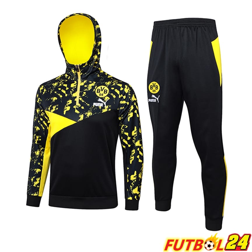 Chaqueta Con Capucha Chandal Dortmund Negro/Amarillo 2024/2025