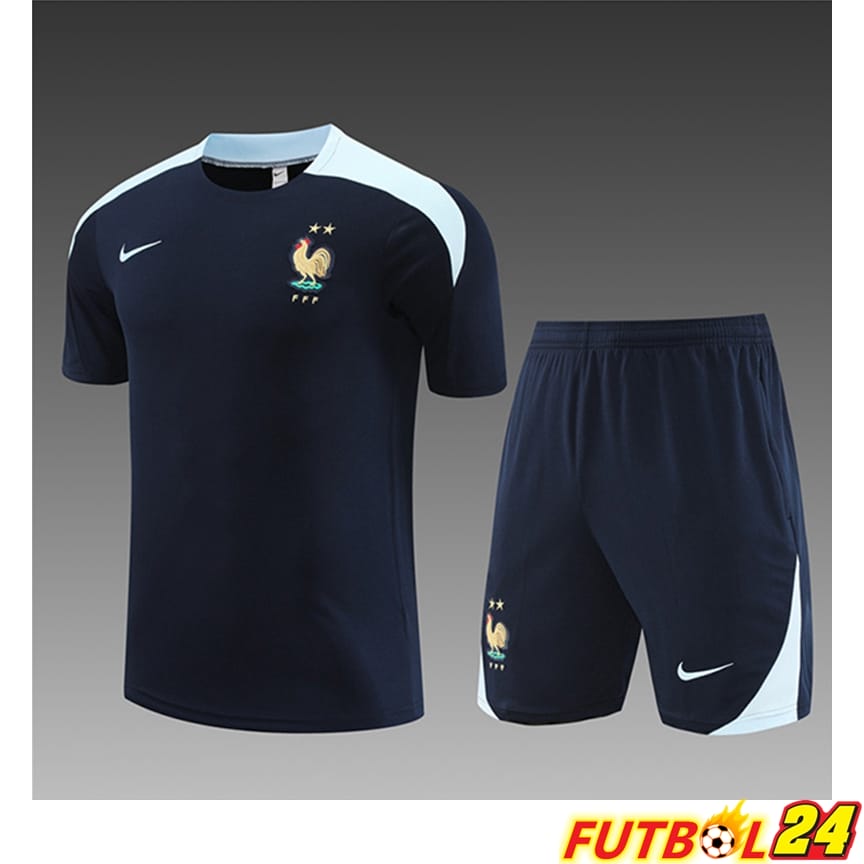 Camiseta Entrenamiento + Cortos Francia Ninos Azul Marino 2023/2024
