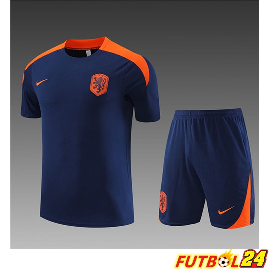 Camiseta Entrenamiento + Cortos Países Bajos Ninos Azul Marino 2023/2024