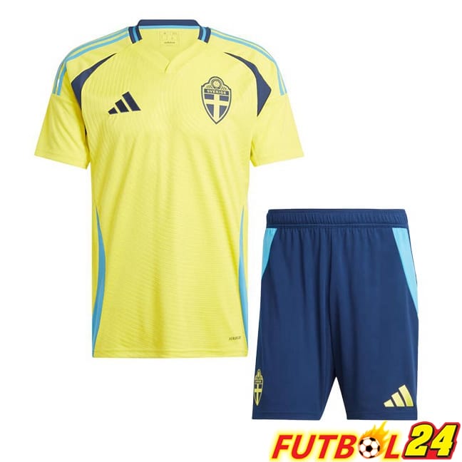 Camiseta Nacional Suecia Ninos Primera Amarillo 2024/2025