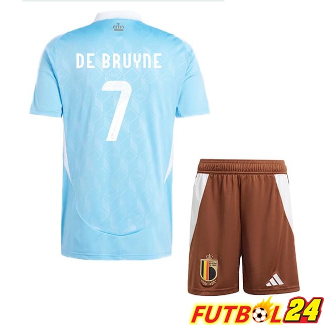 Camiseta Nacional Bélgica (DE BRUYNE 7) Ninos Segunda Azul 2024/2025