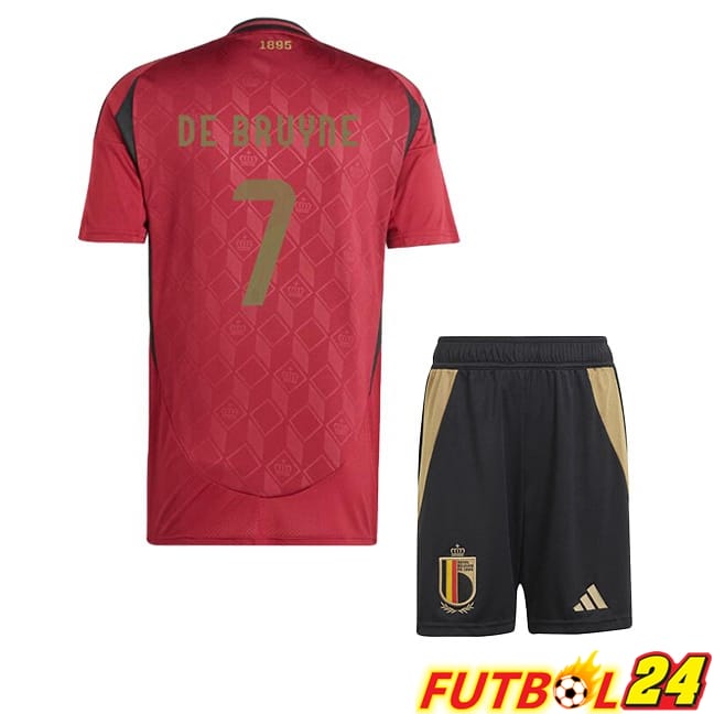 Camiseta Nacional Bélgica (DE BRUYNE 7) Ninos Primera Rojo 2024/2025