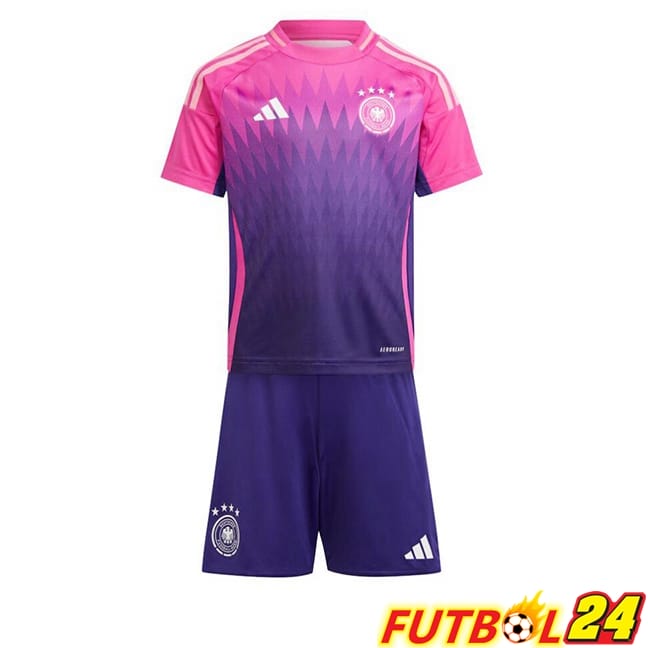 Camisetas De Futbol Alemania Ninos Segunda Rosado Púrpura UEFA Euro 2024