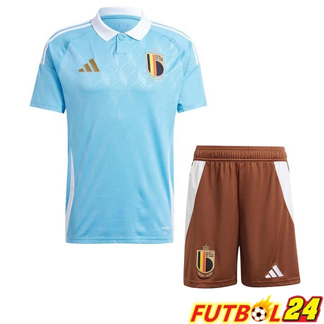 Camisetas De Futbol Bélgica Ninos Segunda Azul UEFA Euro 2024