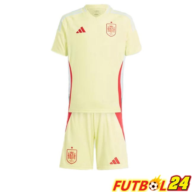 Camisetas De Futbol España Ninos Segunda Amarillo UEFA Euro 2024
