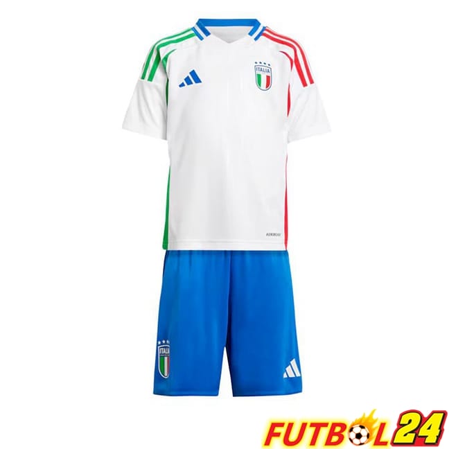 Camisetas De Futbol Italia Ninos Segunda Blanco UEFA Euro 2024