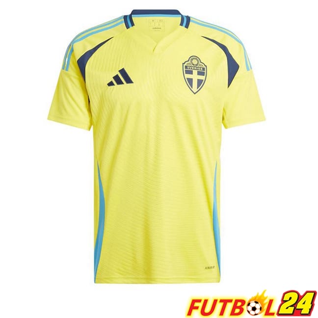 Camisetas De Futbol Suecia Primera Amarillo UEFA Euro 2024