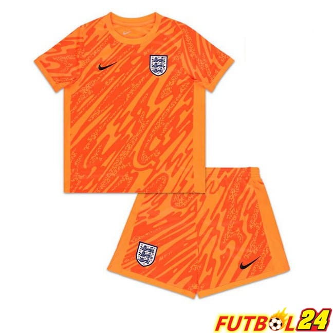 Camisetas De Futbol Inglaterra Ninos Portero Naranja 2024/2025