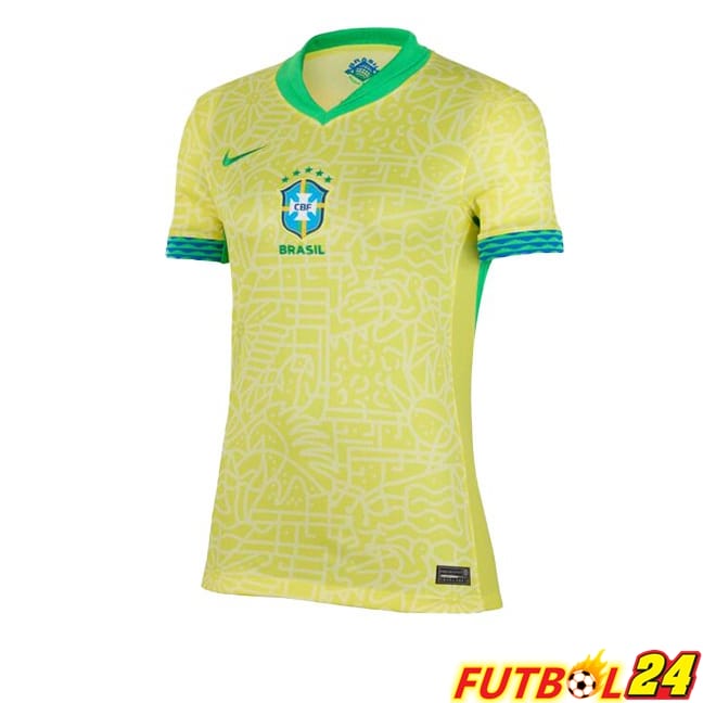 Camisetas De Futbol Brasil Mujer Primera Amarillo 2024/2025