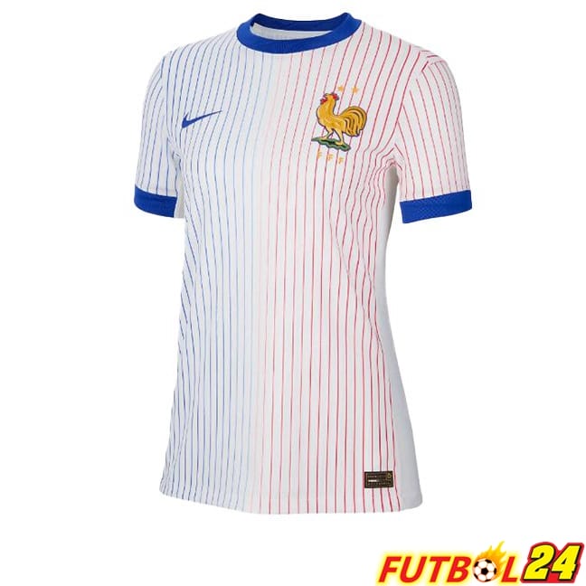 Camisetas De Futbol Francia Mujer Segunda Azul Blanco 2024/2025