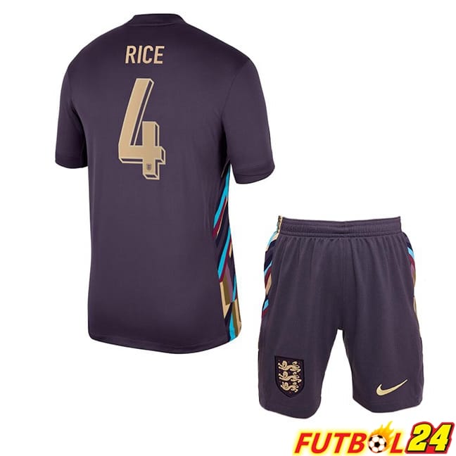 Camisetas De Futbol Inglaterra (Rice 4) Ninos Segunda Púrpura 2024/2025