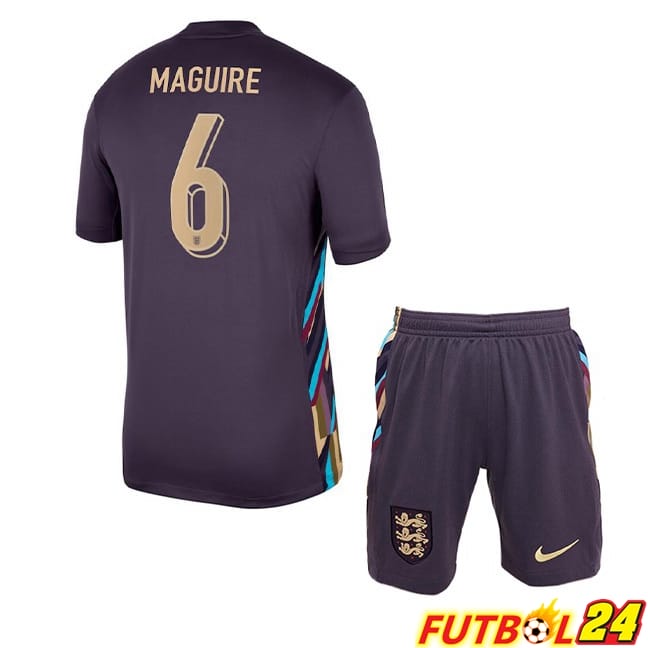 Camisetas De Futbol Inglaterra (Maguire 6) Ninos Segunda Púrpura 2024/2025