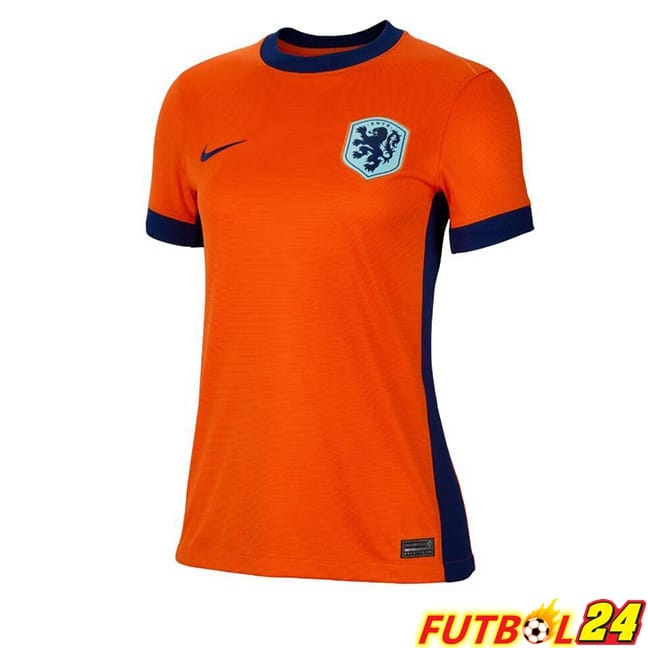 Camisetas De Futbol Países Bajos Mujer Primera Naranja UEFA Euro 2024