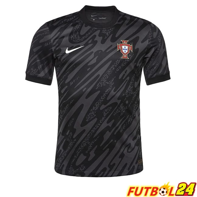 Camisetas De Futbol Portugal Portero Negro UEFA Euro 2024