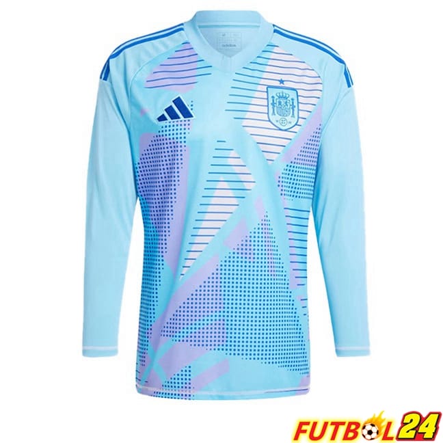 Camisetas De Futbol España Portero Manga Larga Azul UEFA Euro 2024