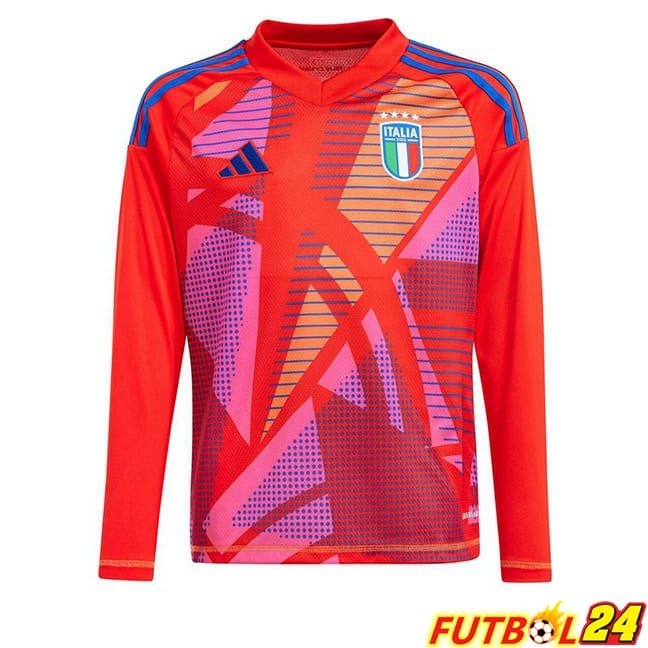 Camisetas De Futbol Italia Portero Manga Larga Rojo UEFA Euro 2024