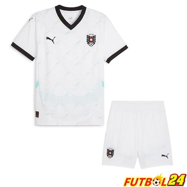 Camisetas De Futbol Austria Ninos Segunda Blanco 2024/2025