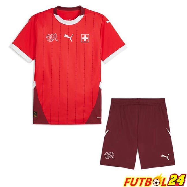 Camisetas De Futbol Suiza Ninos Primera Rojo 2024/2025