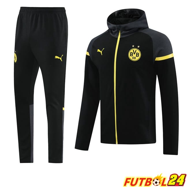 Chandal Futbol - Sudadera Con Capucha Dortmund BVB Negro 2024/2025