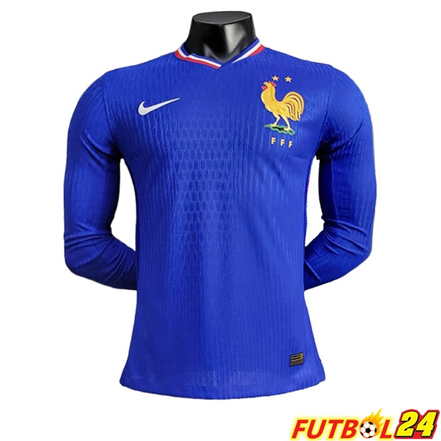 Camisetas De Futbol Francia Manga Larga Primera UEFA Euro 2024