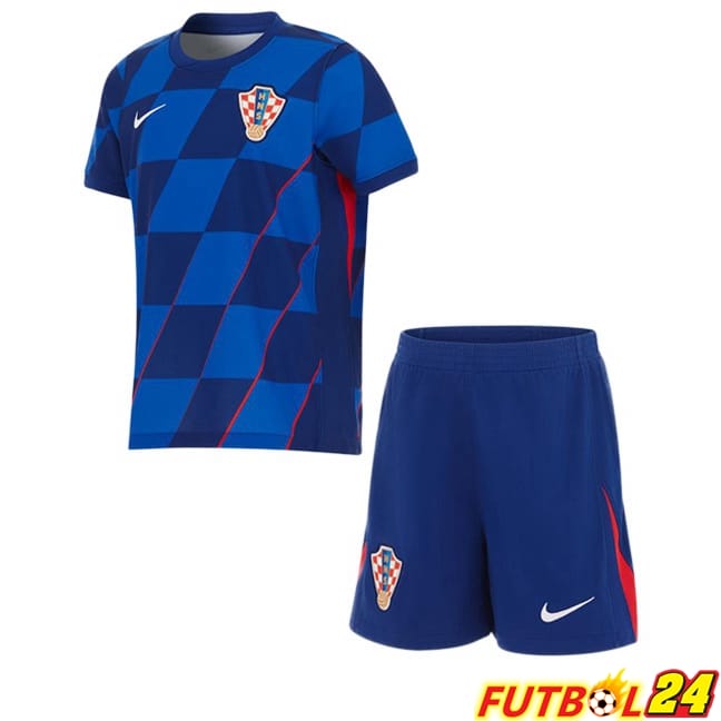 Camisetas De Futbol Croacia Ninos Segunda Azul 2024/2025