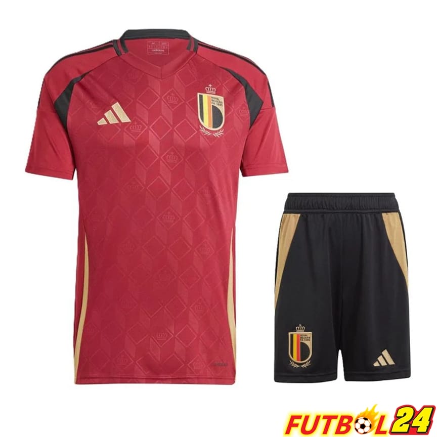 Camisetas Nacional Bélgica Primera + Cortos UEFA Euro 2024