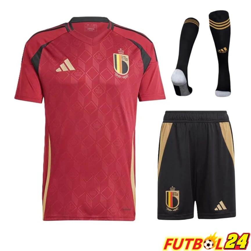 Camisetas Nacional Bélgica Primera (Cortos + Calcetines) UEFA Euro 2024